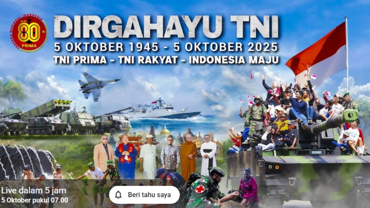 Link Live Streaming HUT ke-80 TNI di Monas, Bisa Nonton Gratis