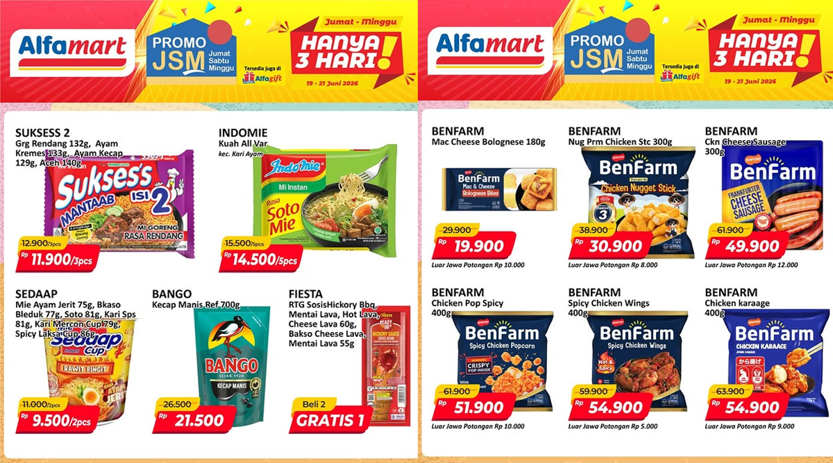 Katalog Promo JSM Alfamart Terbaru 19-21 Juni 2026, Diskon Kecap Bango Rp21 Ribuan