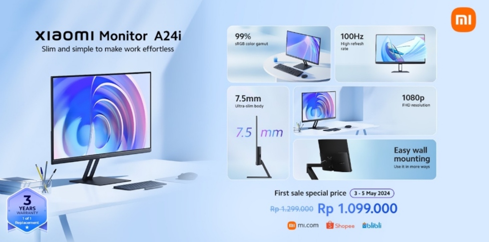 Xiaomi Rilis Monitor Rp1 Jutaan, Cocok Buat Profesional dan Gamers