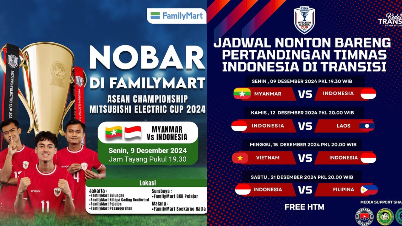 21 Lokasi Nobar Timnas Indonesia vs Myanmar di Piala AFF 2024 Jabodetabek Hari Ini, Ayo Dukung Garuda