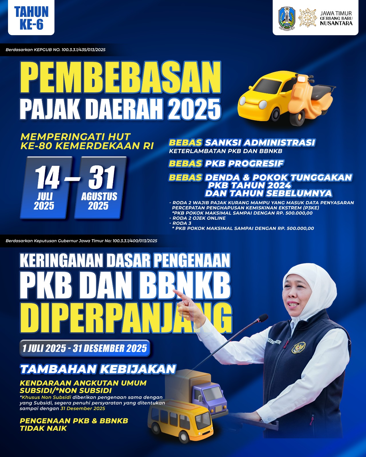 Hari Ini, Pemutihan Kendaraan Pajak Kendaraan Se-Jatim Dimulai