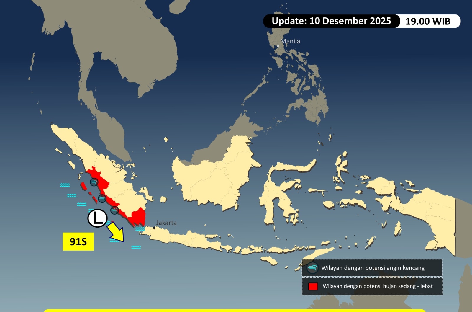 BMKG Pantau Bibit Siklon 91S, Masyarakat Diminta Tetap Tenang dan Waspada