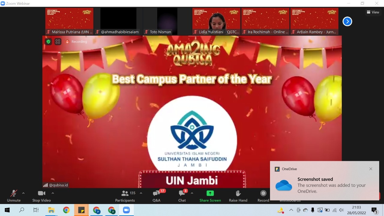 UIN SUTHA Raih “BEST CAMPUS PARTNER OF THE YEAR” QuBisa