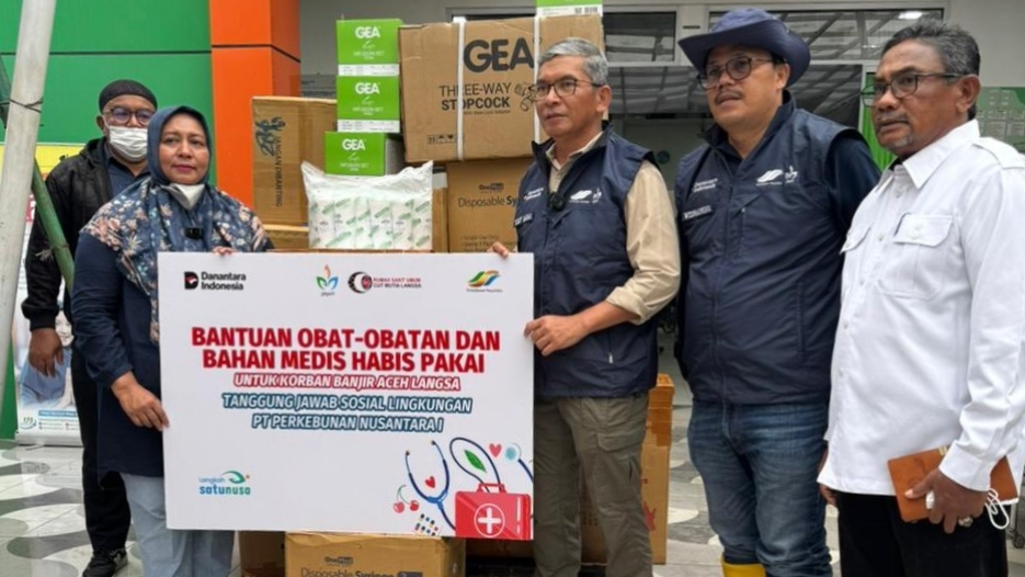 PTPN I Kontinu Salurkan Bantuan Obat dan Logistik ke Aceh Tamiang