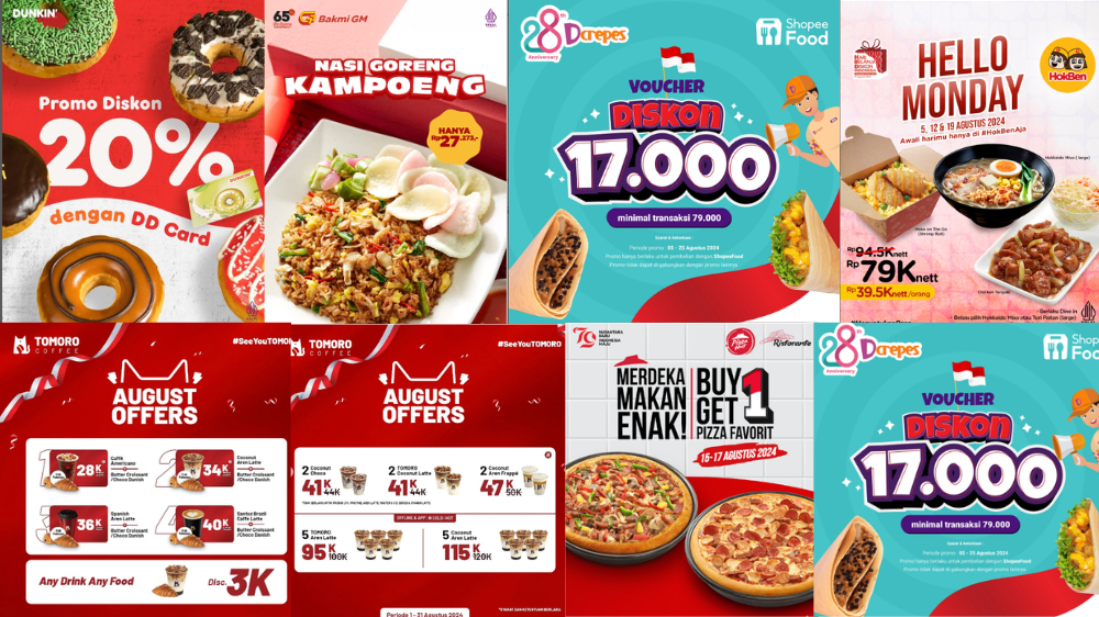 15 Promo Makanan dan Minuman Spesial HUT RI, Banjir Diskon Serba Rp17 Ribu!