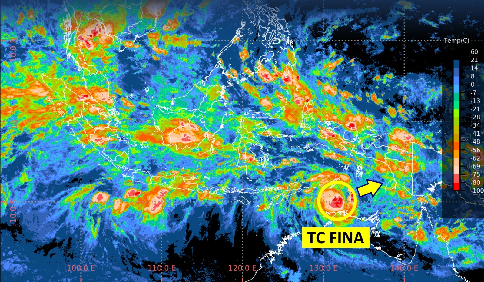 Sistem 97S Berevolusi Menjadi Siklon Tropis FINA, Wilayah Indonesia Timur Waspada Cuaca Esktrem