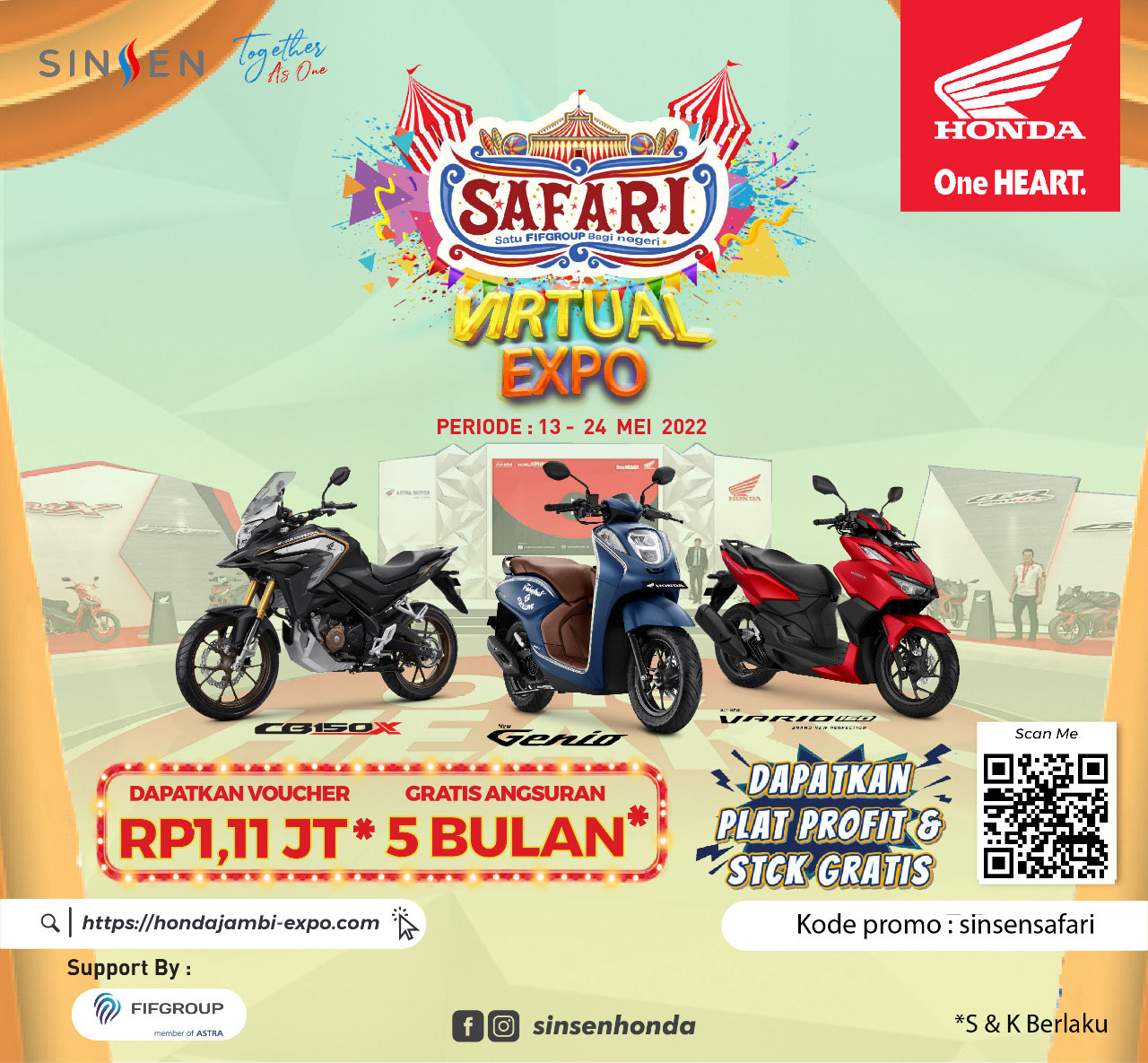 Safari Virtual Expo, Sinsen Berikan Diskon Rp 1,11 Juta hingga Potongan Angsuran 5 Bulan