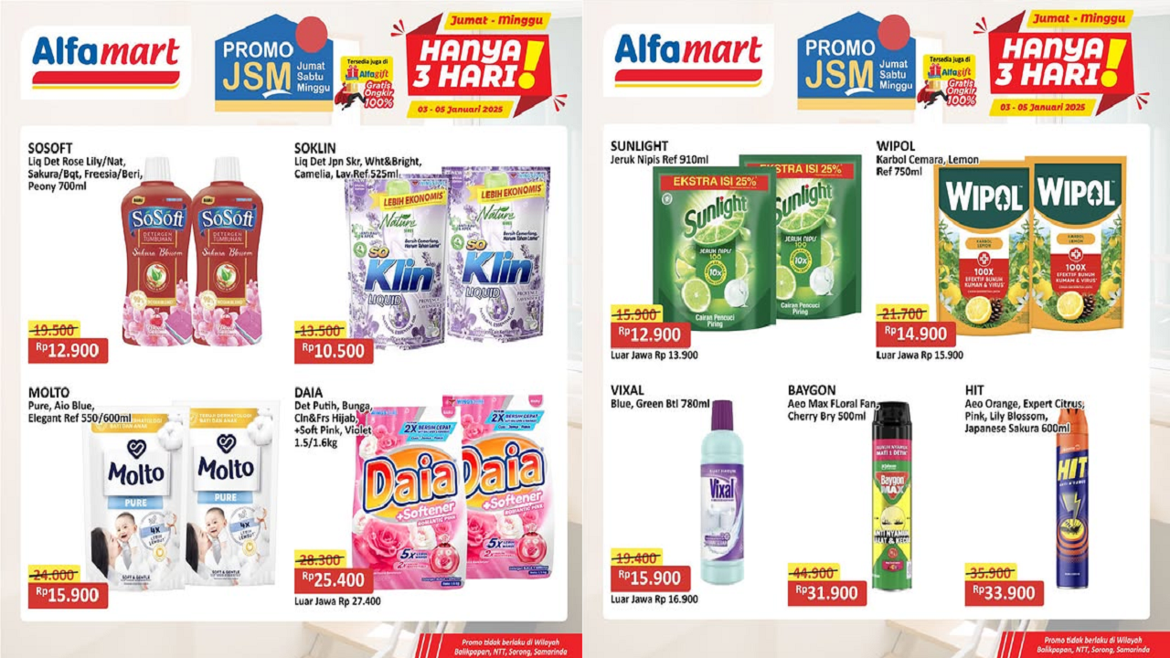 Promo Alfamart JSM Terbaru Hari Ini 4 Januari 2025, Deterjen Soklin hanya Rp10 Ribuan