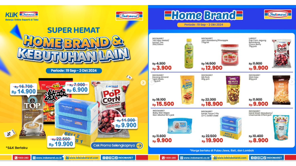 Katalog Promo Indomaret Hari ini 26 September 2024, Facial Tissue Beli 2 Gratis 1 Cuma Rp19 Ribu!