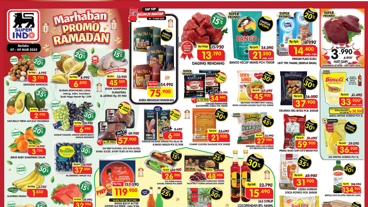 Promo JSM Superindo Minggu Ini 7-9 Maret 2025 Spesial Ramadan, Daging Rendang Buat Sahur Cuma Rp13 Ribuan