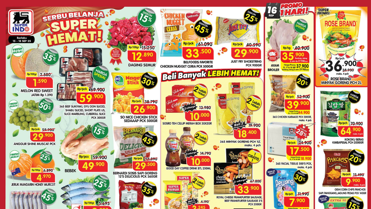 Promo Superindo Minggu Ini 15-18 September 2025 Terbaru, Minyak Goreng Rp36 Ribuan