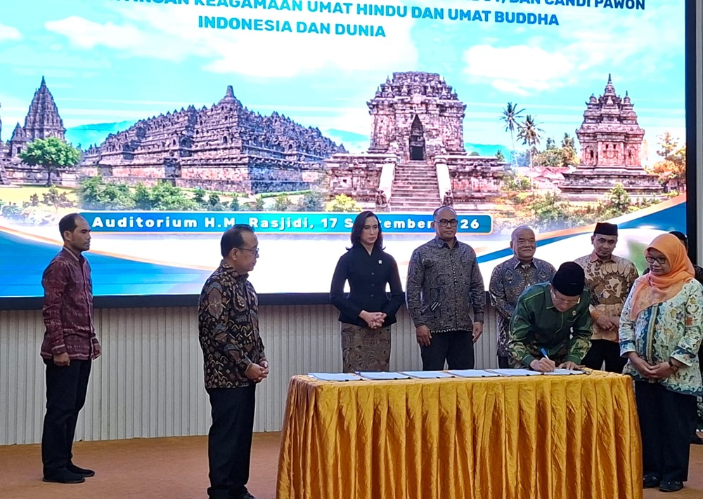 Kemenag dan Lima Lembaga Teken MoU, Prambanan-Borobudur Jadi Ruang Ibadah 