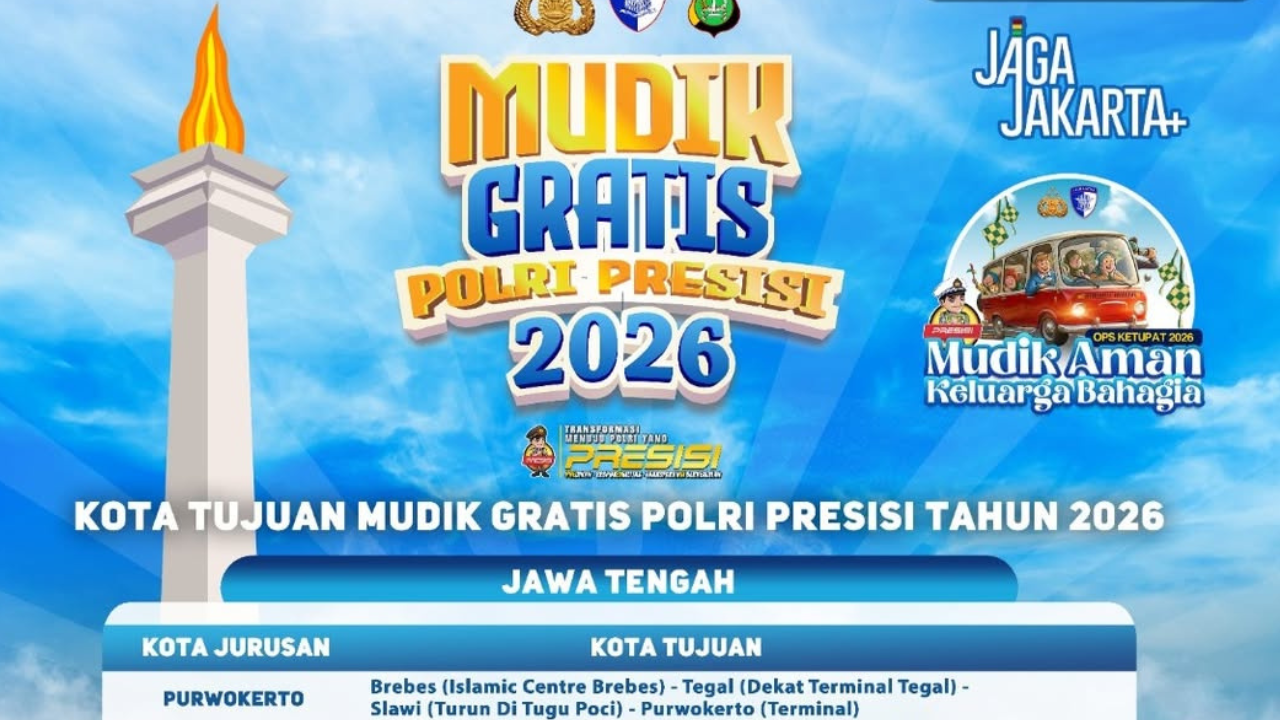 SERBU! Mudik Gratis Polri Presisi 2026 Dibuka Hari Ini, Cek 4 Lokasi Pendaftarannya