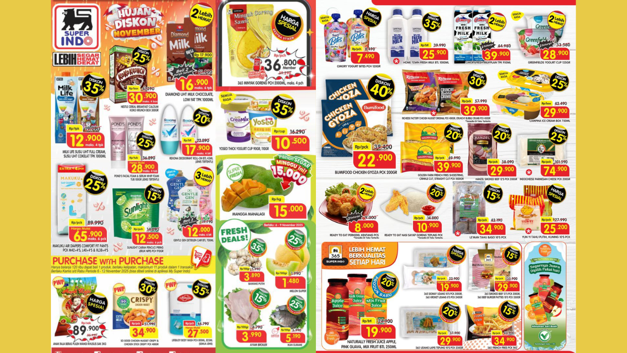 Katalog Promo Superindo Terbaru Hari ini 8 November 2025, Harga Fiesta Chicken Nugget Cuma Rp30 Ribuan