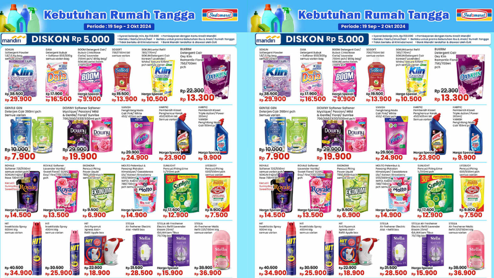 Katalog Promo Indomaret Spesial Akhir Pekan 22 September 2024, Sabun Detergent Pencuci Baju Cuma Rp9.000 Lho!