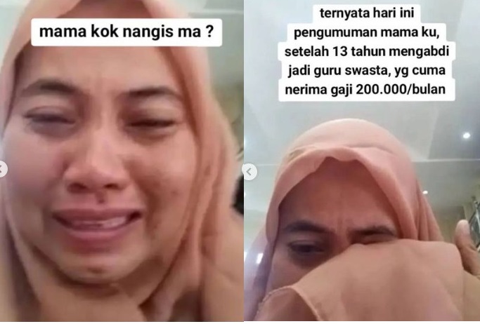 Terharu! Guru Menangis Lolos PPG Usai Mengabdi 13 Tahun dengan Gaji Rp200 Ribu