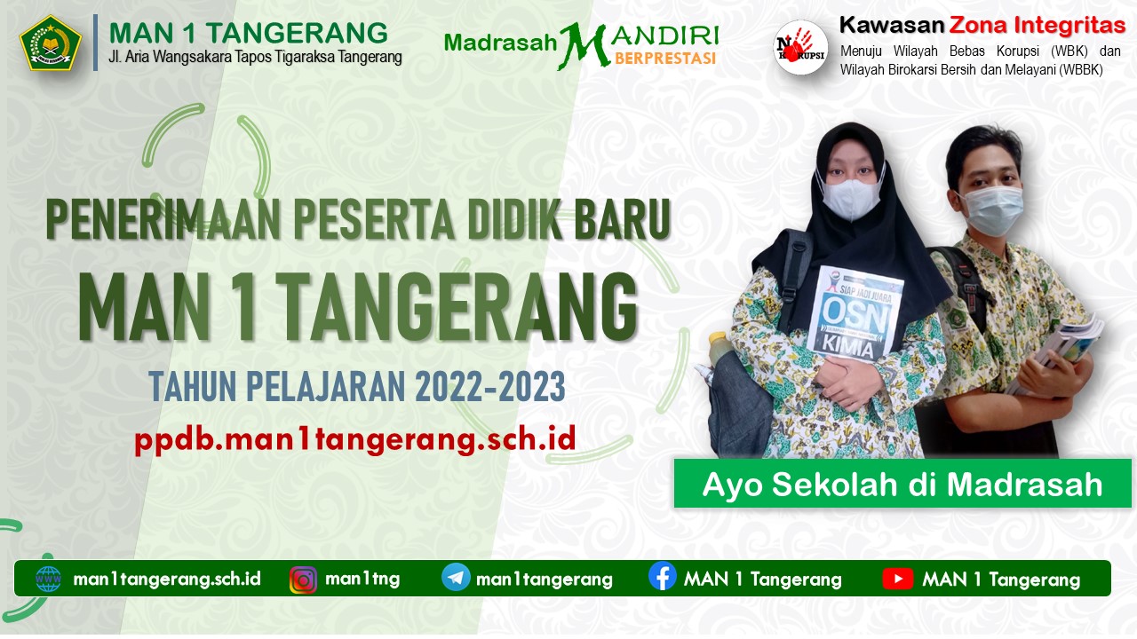 PPDB 2022-2023 MAN 1 Kota Tangerang Selatan Dibuka, Simak Syarat dan Ketentuannya 