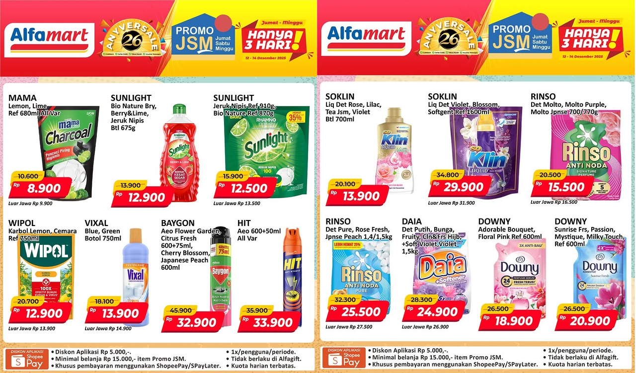 Promo JSM Alfamart Hari Ini 13 Desember 2025, Belanja Hemat Mama Lemon Rp8 Ribuan!