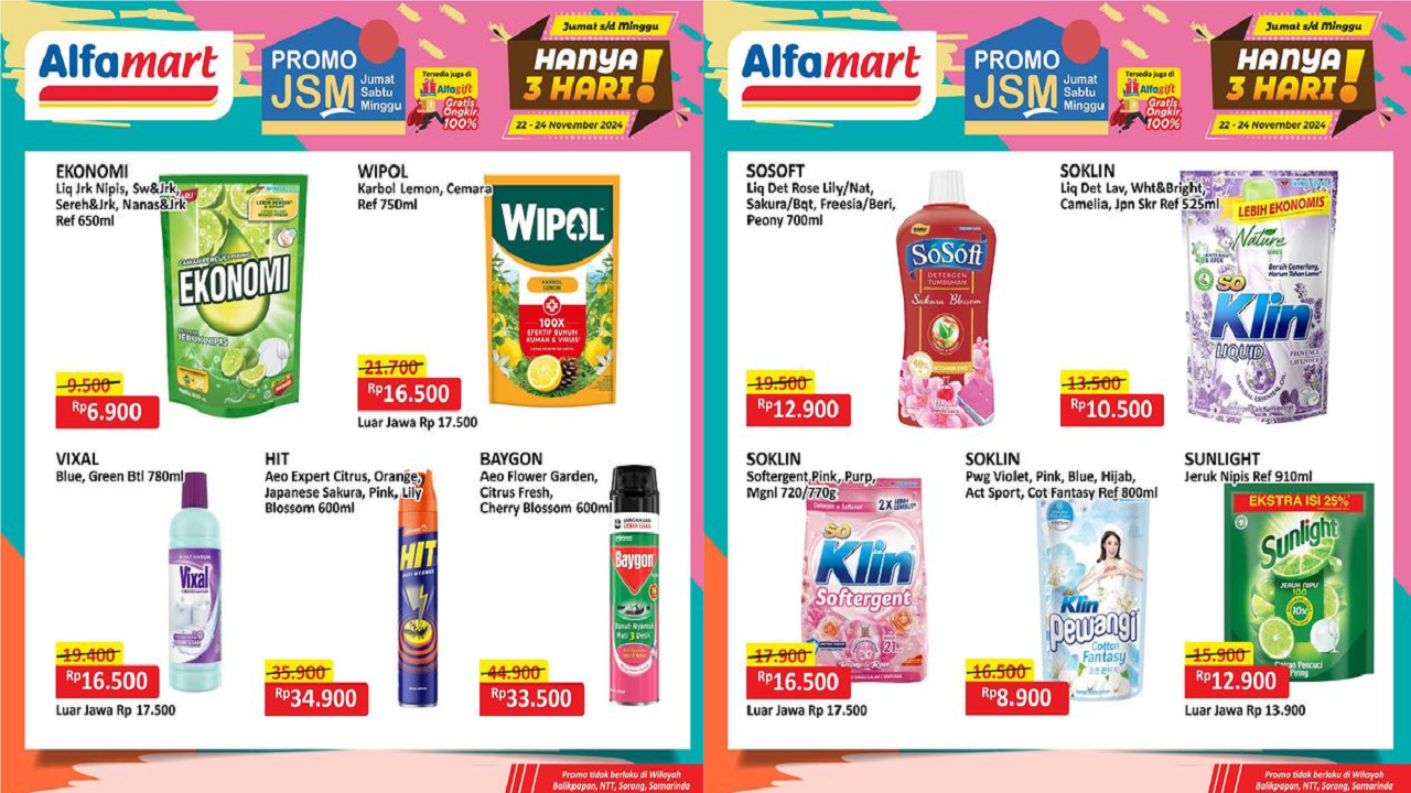 Katalog Promo JSM Alfamart Hari Ini 23 November 2024, Sabun Cuci Piring Cuma Rp6 Ribuan!