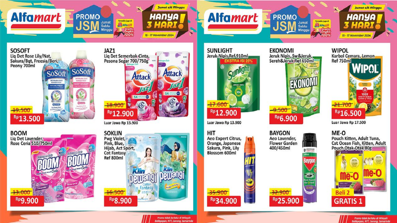 Katalog Promo JSM Alfamart Hari Ini 16 November 2024, Diskon Soklin Pewangi hanya Rp8 Ribuan