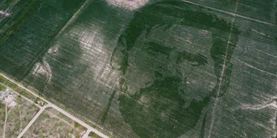 Menggambar Wajah Messi di 124 Hektare Ladang Jagung, Gimana Cara Bikinnya?
