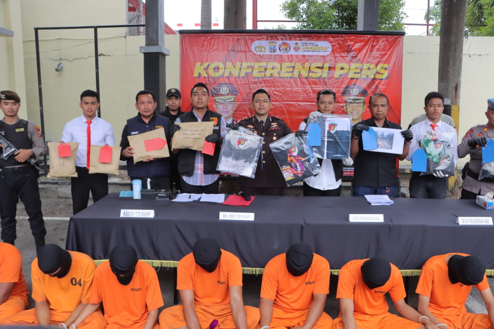 Polres Tulungagung Ungkap 3 Kasus Kekerasan dengan 8 Tersangka