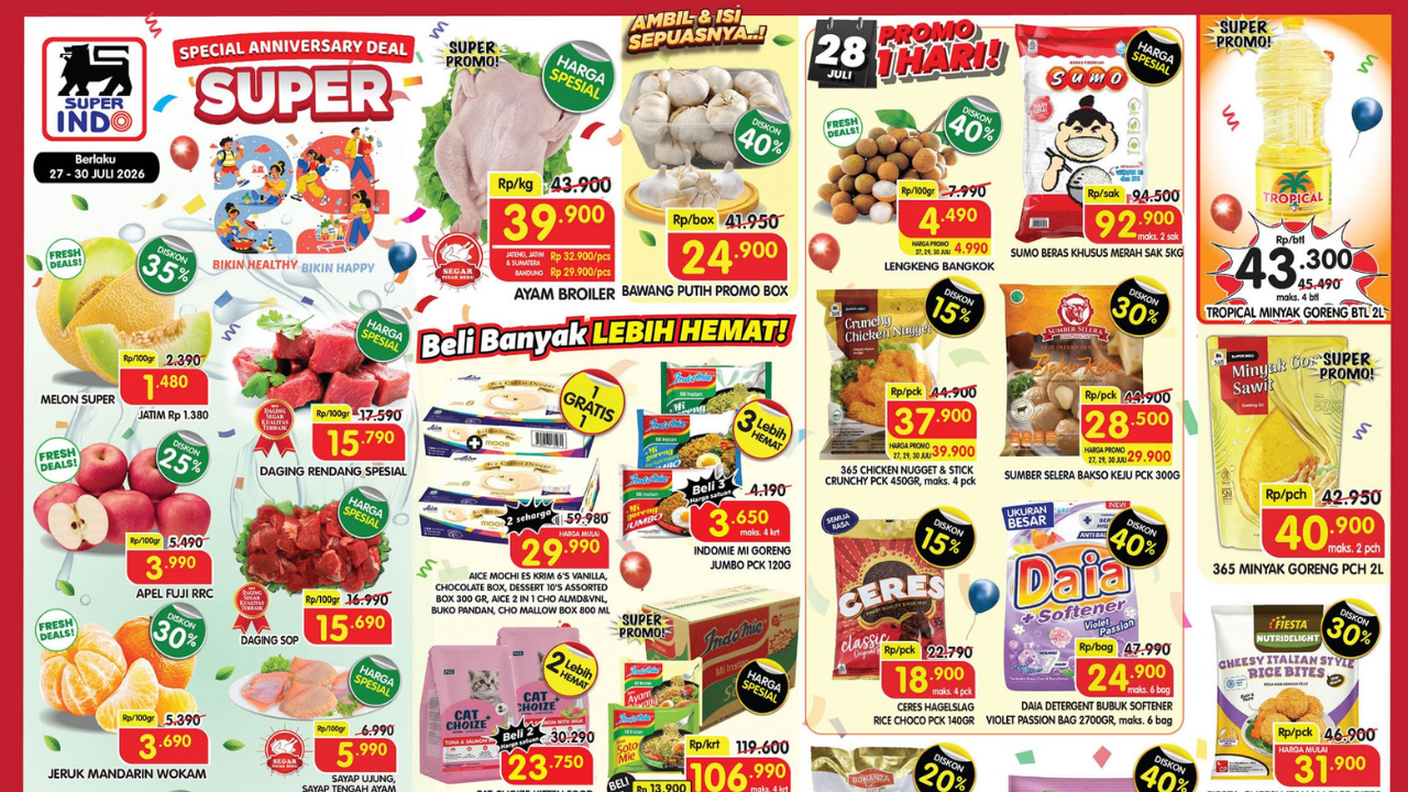 Promo Superindo Minggu Ini Terbaru 27-30 Juli 2026, Diskon Daging Rendang Rp15 Ribuan