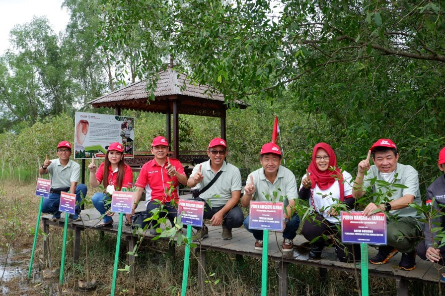 Demi Lestarikan Habitat Bekantan, Yayasan AHM Tanam Seribu Mangrove Rambai di Pulau Curiak