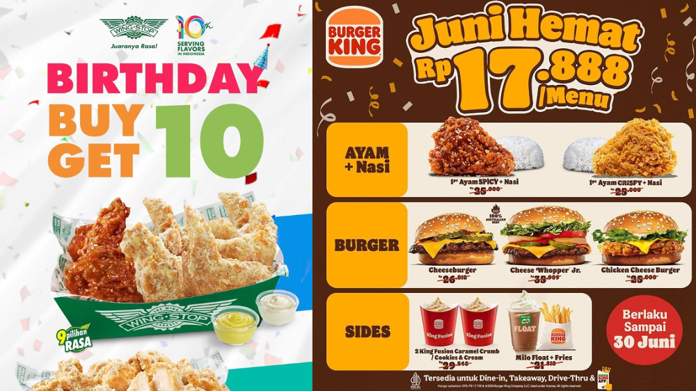 Promo Makanan Akhir Pekan 7-9 Juni 2024, Burger King Cuma Rp17 Ribuan
