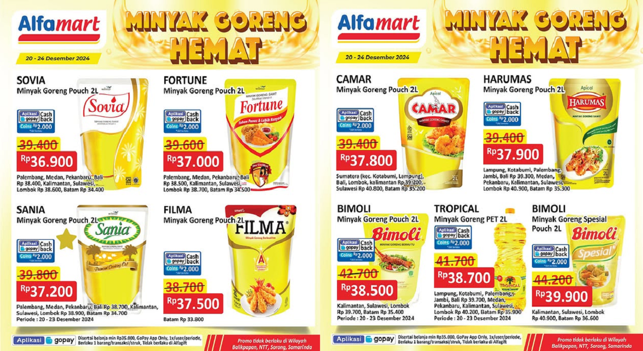 Promo Alfamart Terbaru Hari ini 23 Desember 2024 Spesial Natal, Minyak Goreng Mulai Rp36 Ribu