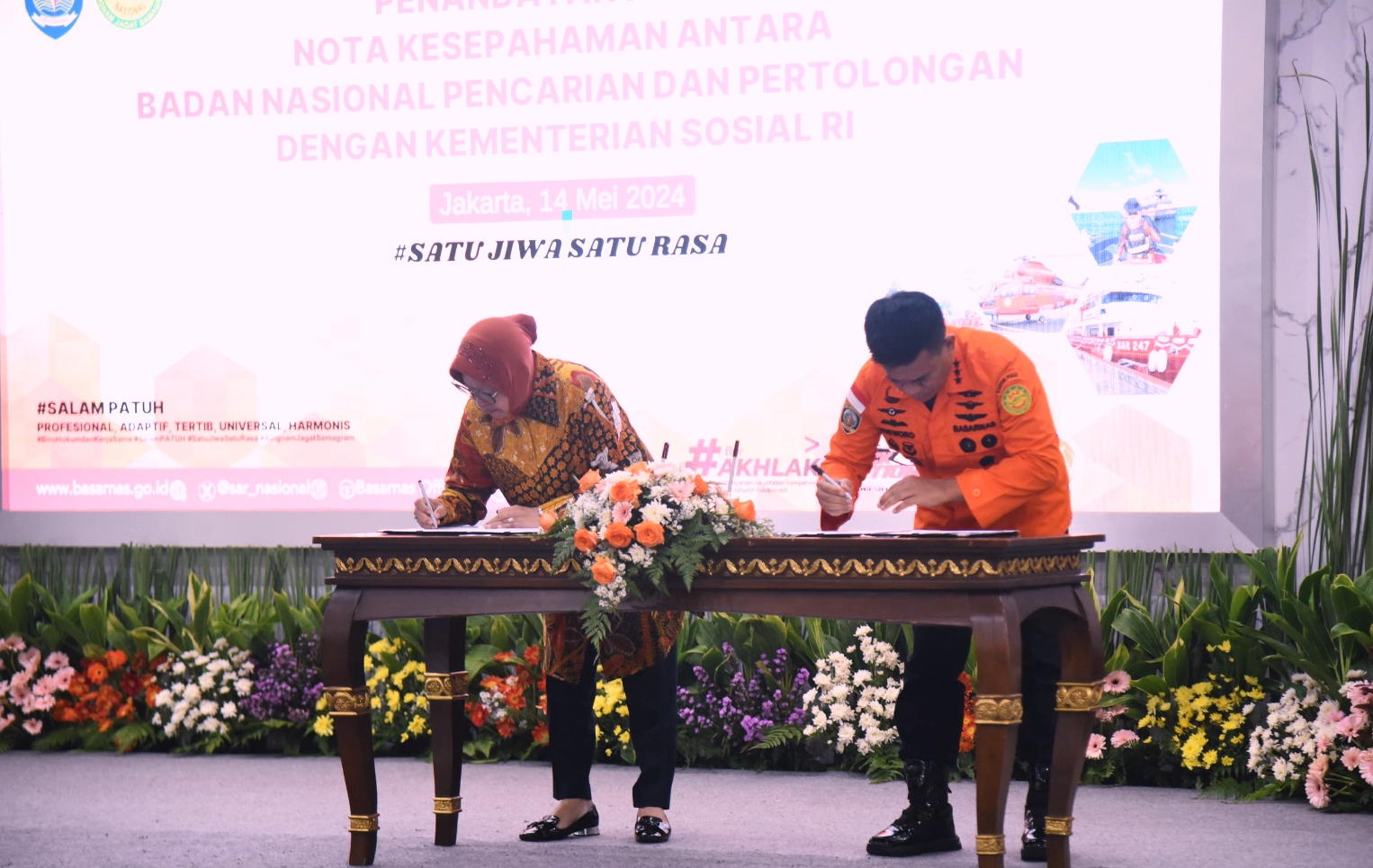 Tandatangani MoU, Basarnas dan Kemensos Lanjutkan Kerja Sama Operasi Pencarian dan Pertolongan 5 Tahun ke Depan