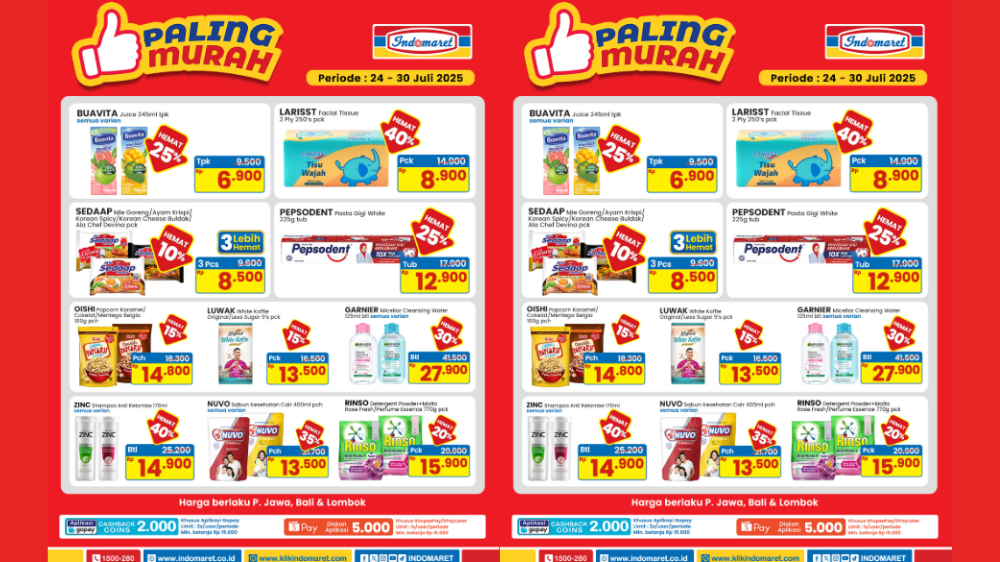 Katalog Promo JSM Indomaret Periode 1-3 Agustus 2025, Harga Kopi Bubuk-Gula Pasir Mulai Rp16 Ribuan