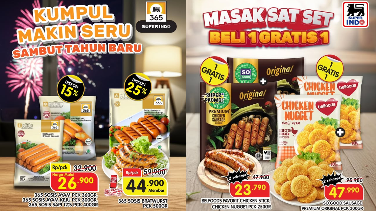 Promo Superindo Hari Ini 29 Desember 2025 Spesial Tahun Baru 2026, Sosis Sapi Mulai Rp23 Ribuan
