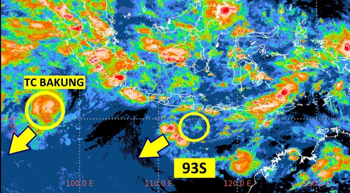 Ada Lagi, Waspada Siklon Tropis Bakung dan Bibit Siklon 93S Ancam Cuaca Ekstrem di Wilayah Ini