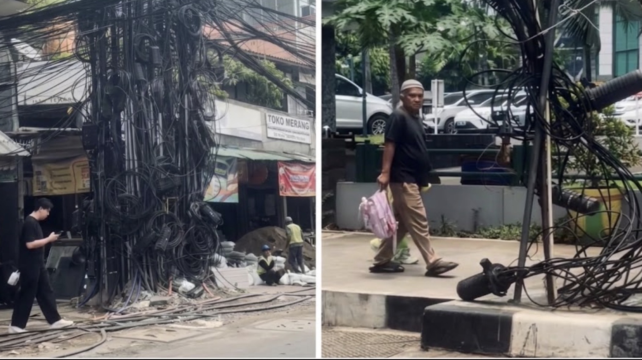 Viral di Medsos, Dinas Bina Marga Tata Kabel Semrawut di Kawasan Kuningan