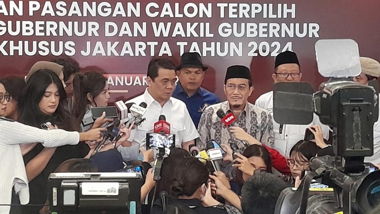 Wakili RK, Suswono Hadiri Penetapan Gubernur Jakarta Terpilih