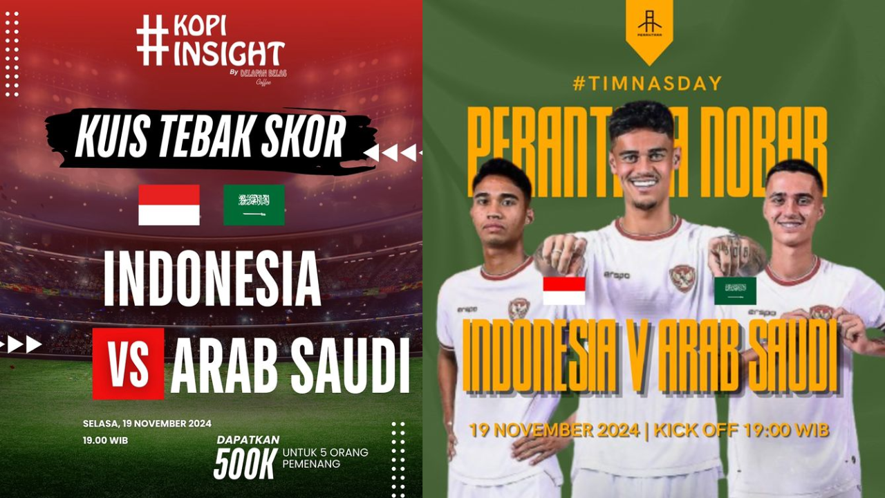 10 Lokasi Nobar Timnas Indonesia vs Arab Saudi di Bekasi Hari Ini, Jangan sampai Kelewatan!