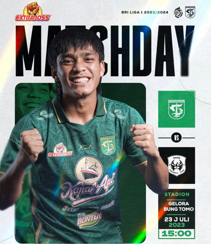 Susunan Pemain Persebaya vs RANS: Reva-Bruno Diganti Iqbal-Salman