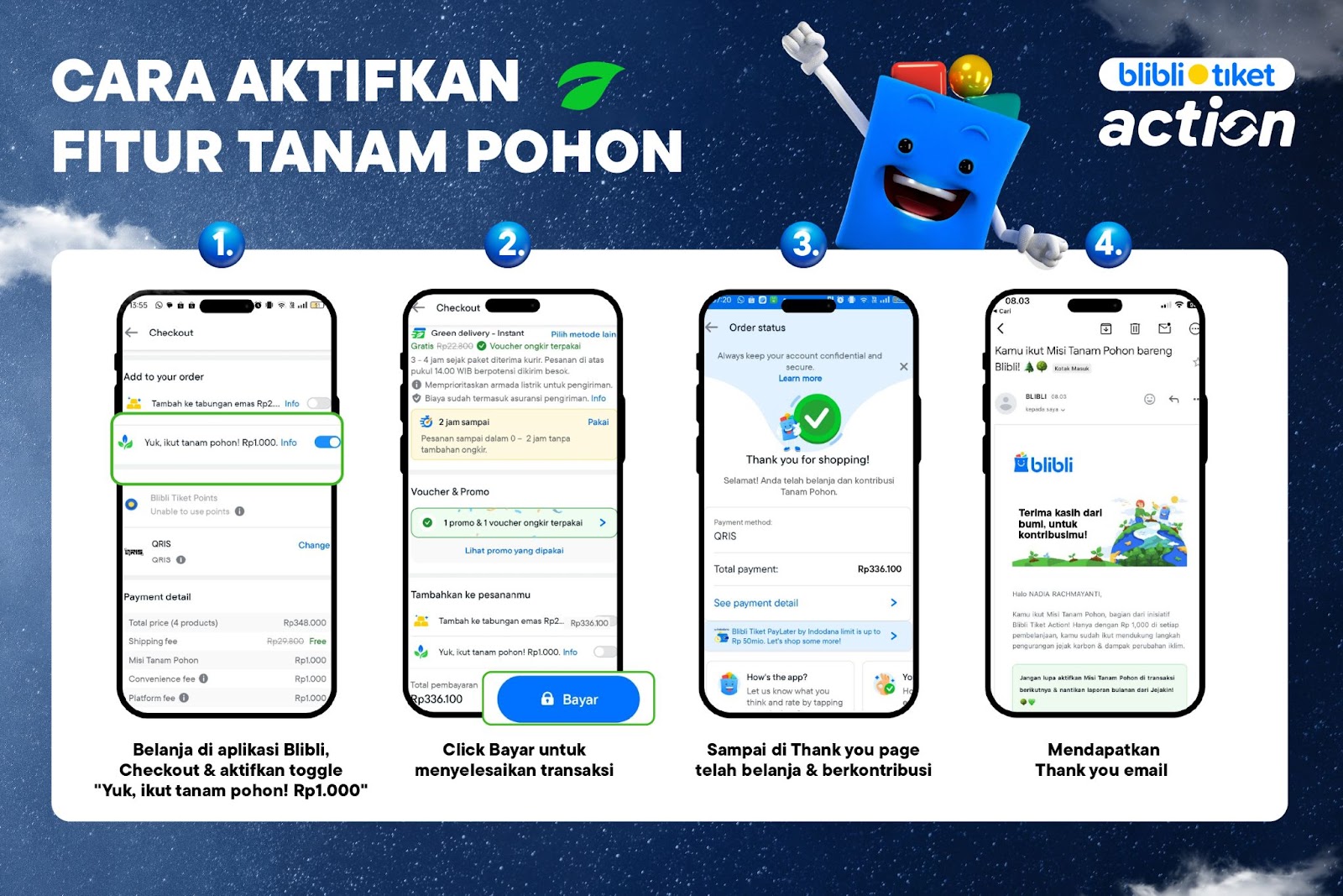 Wujudkan Bumi yang Lestari, BliBli dan Jejakin Luncurkan Fitur Misi Tanam Pohon