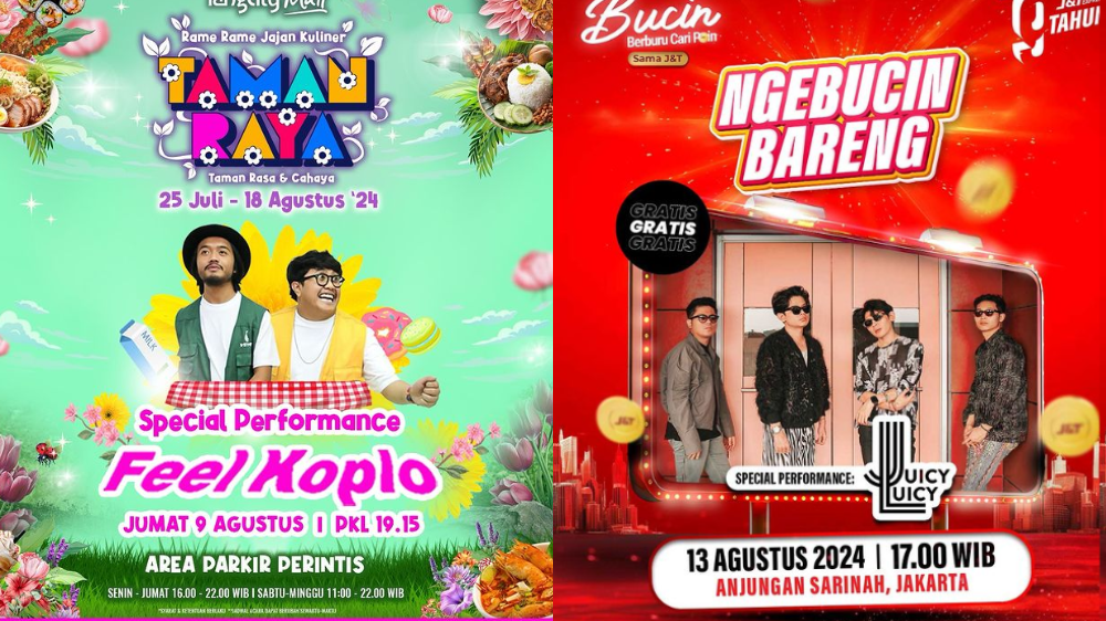 10 Daftar Konser Gratis Jabodetabek Agustus 2024 Spesial HUT ke-79 RI, Ada Kahitna, Juicy Luicy, hingga HIVI!