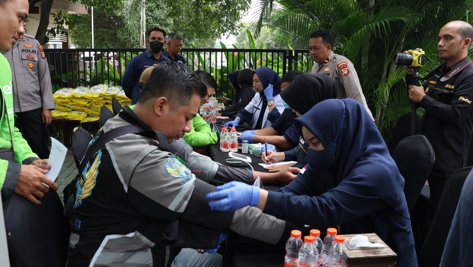 Polres Bandara Soetta Gelar Pemeriksaan Kesehatan Gratis untuk Para Ojol, Terbanyak Alami Hipertensi