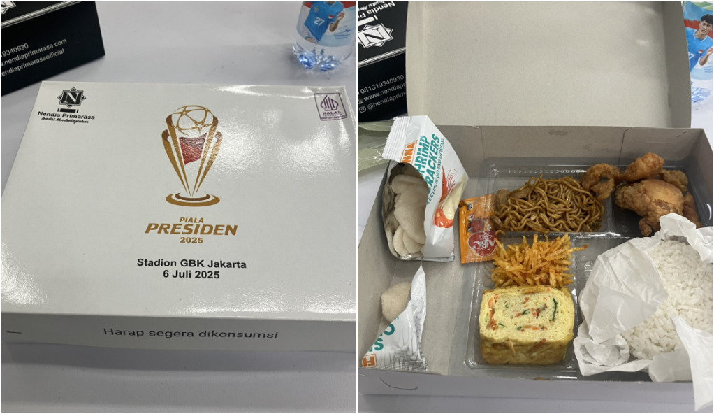 Saat Jurnalis Inggris Terpukau dapat Nasi Kotak Saat Liput Piala Presiden