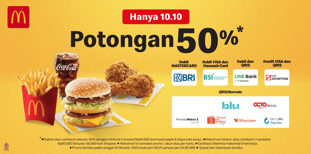 Cuma Sehari, Begini Cara Mendapatkan Promo 10.10 McD Yang Bisa Cashback ...