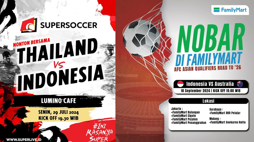 16 Lokasi Nobar Resmi Timnas Indonesia vs Australia di Jabodetabek, Dijamin Seru!