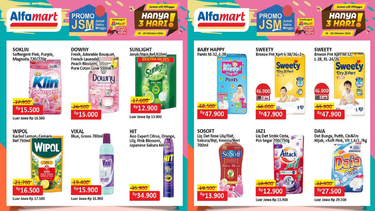 Katalog Promo JSM Alfamart Hari Ini 19 Oktober 2024, Sabun Sunlight Cuma Rp12 Ribuan