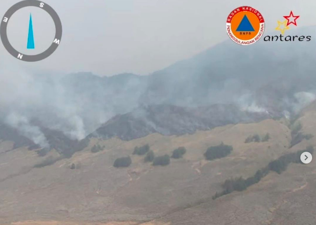 Kebakaran di Gunung Bromo Masih Belum Reda, Pemadaman dengan Water Bombing Mulai Dilakukan