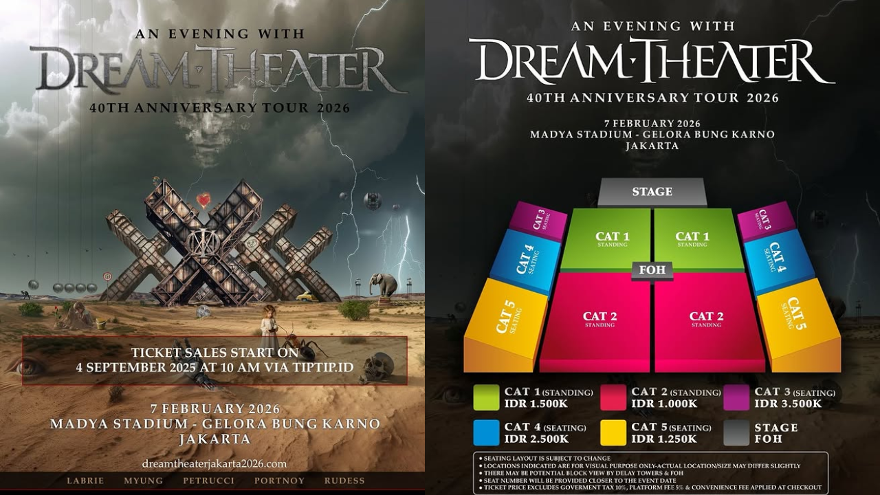 Harga Tiket Konser Dream Theater di Jakarta 2026, Mulai Rp1,25 Juta