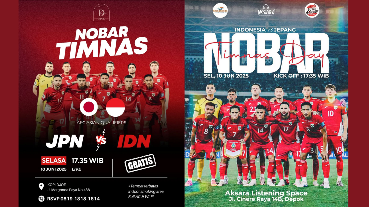 18 Lokasi Nobar Timnas Indonesia vs Jepang di Depok Sore Ini, Yuk Merapat Dukung Terus Skuad Garuda!