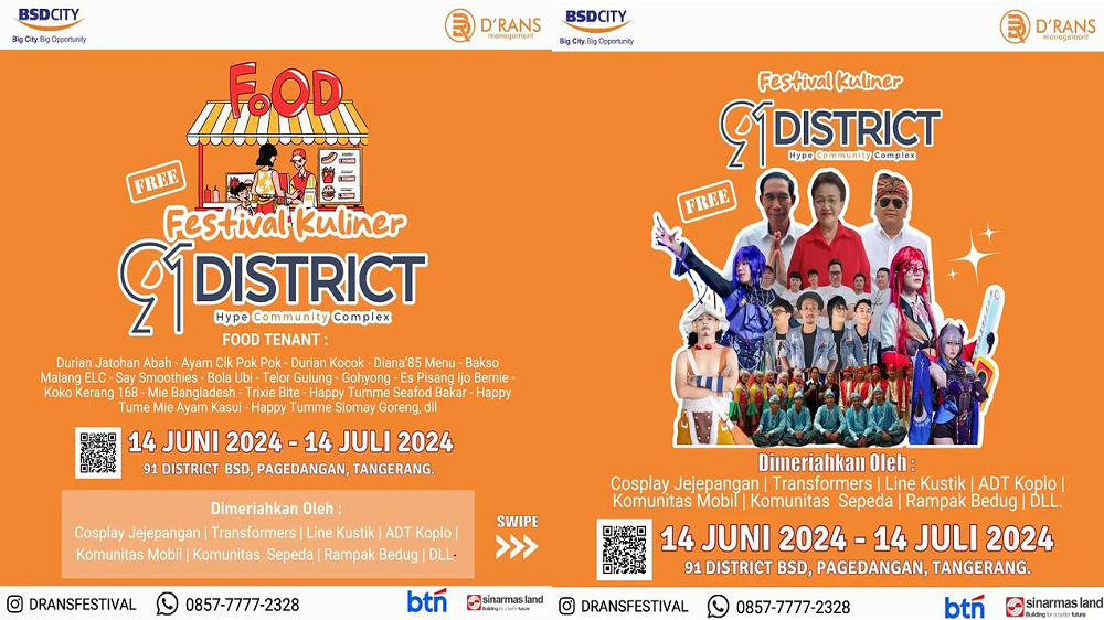 D'Rans Festival Kuliner Hadir di BSD City hingga 14 Juli 2024, Anak Tangsel Wajib Datang!