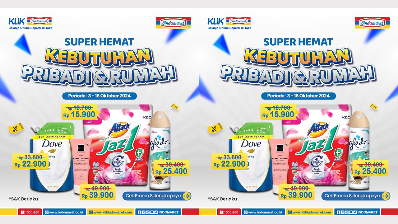 Katalog Promo Indomaret Hari ini 3 Oktober 2024, Aneka Kebutuhan Rumah Banjir Diskon!